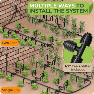 Adjust your stream drip emitters to meet your watering needs, and say goodbye to broken irrigation stakes and clogged irrigation drippers